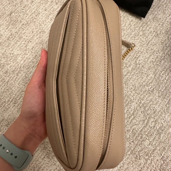 YSL Mini Lou Quilted Camera Bag - Dark Beige Gold Hardware - Picture 9 of 13